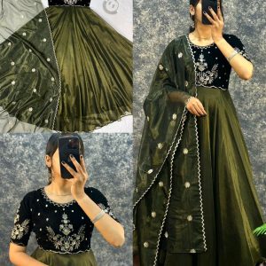 Trendy Pretty Womens Gown With Dupatta