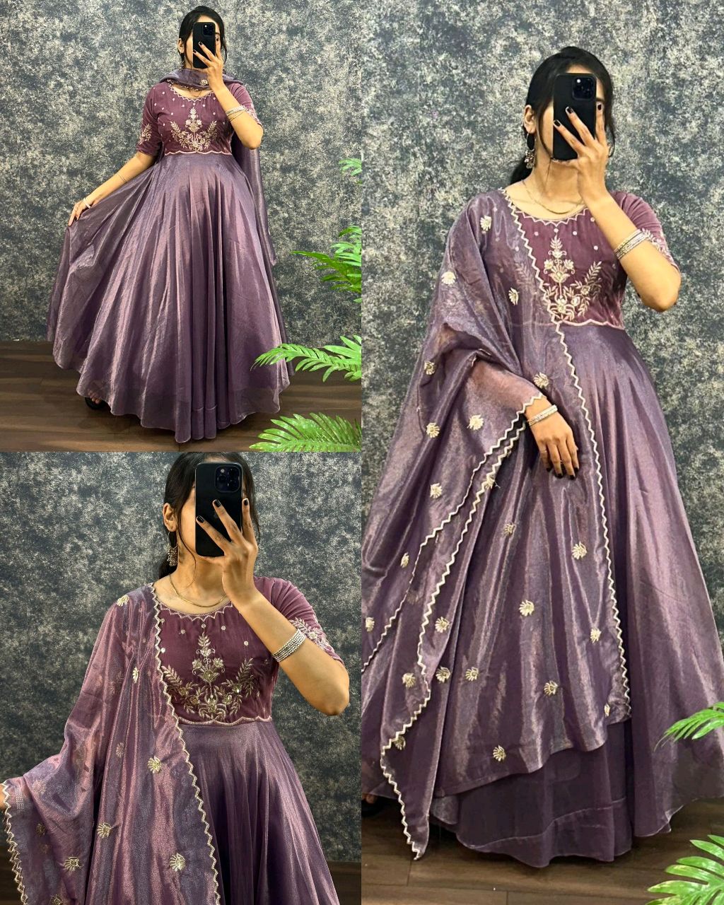 Trendy Pretty Womens Gown With Dupatta - Image 4