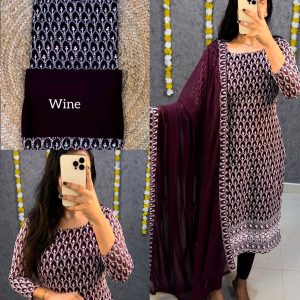 New Launching chikankari Side knot kurti + dupata only