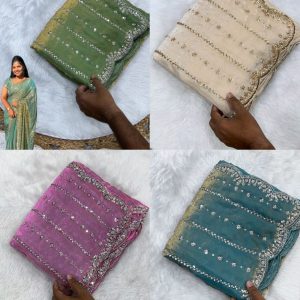 High Trending Presenting you the luxurious and glamorous hand work saree