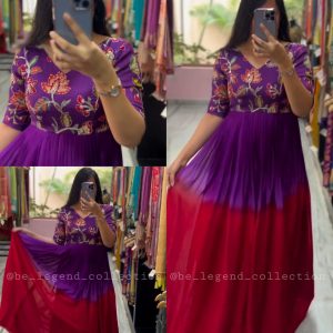 Beautiful Print on Soft Faux Georgette with Hand-work on Yoke