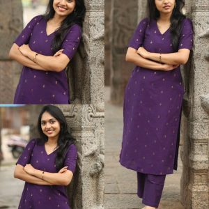 Elegant Cotton Kurta With Pant Co-ord Set