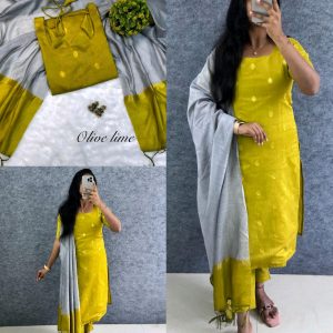 Elevate your style with this stunning pure silk cotton (Kurti+pant+dupatta) set ethinicwear outfit🥰