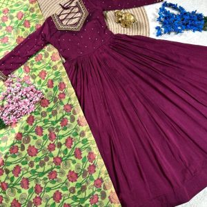 Pretty Attractive Gown with Dupatta