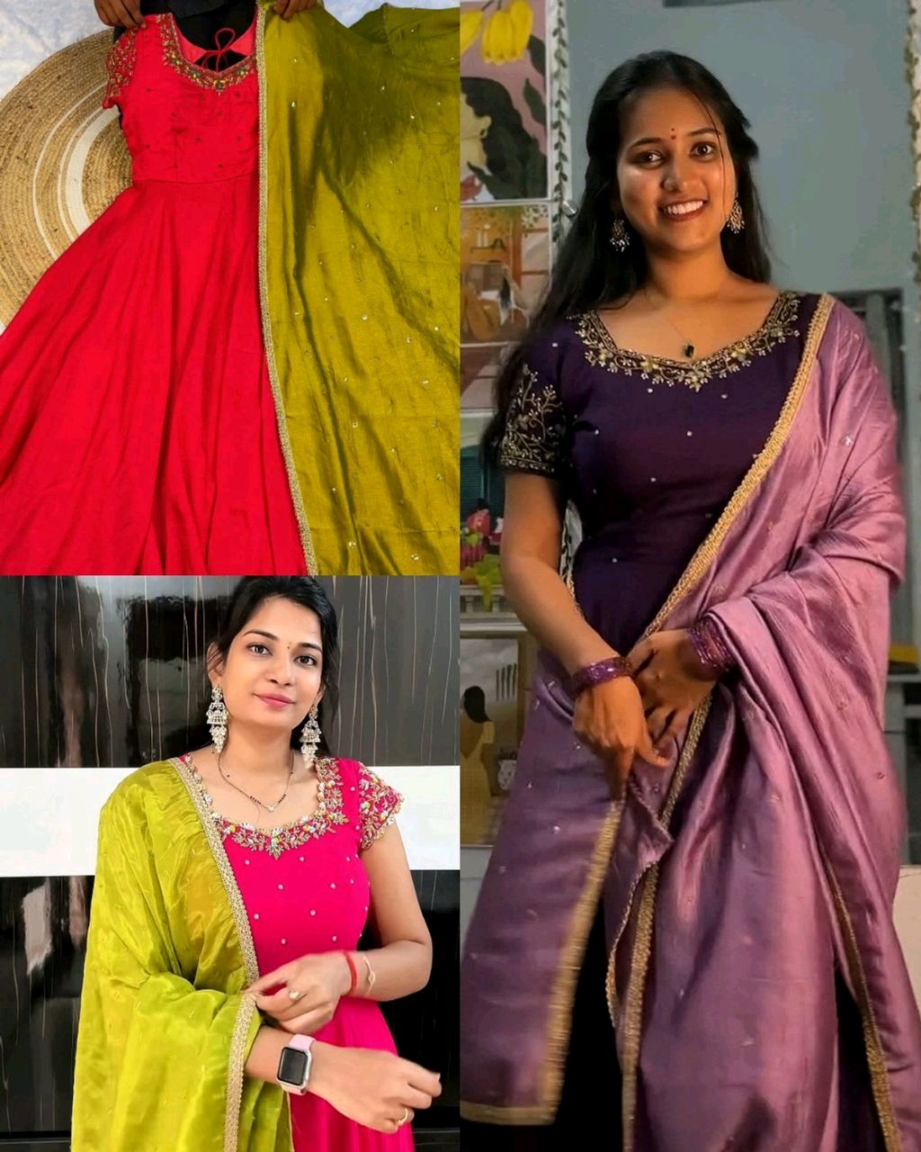 Vichitra Silk Fabric with Maggam Work, huge 8 mtrs flair, stunning design, perfect for special occasions like Elegant look, rich texture, and beautiful Maggam embroidery details make it extraordinary - Image 3