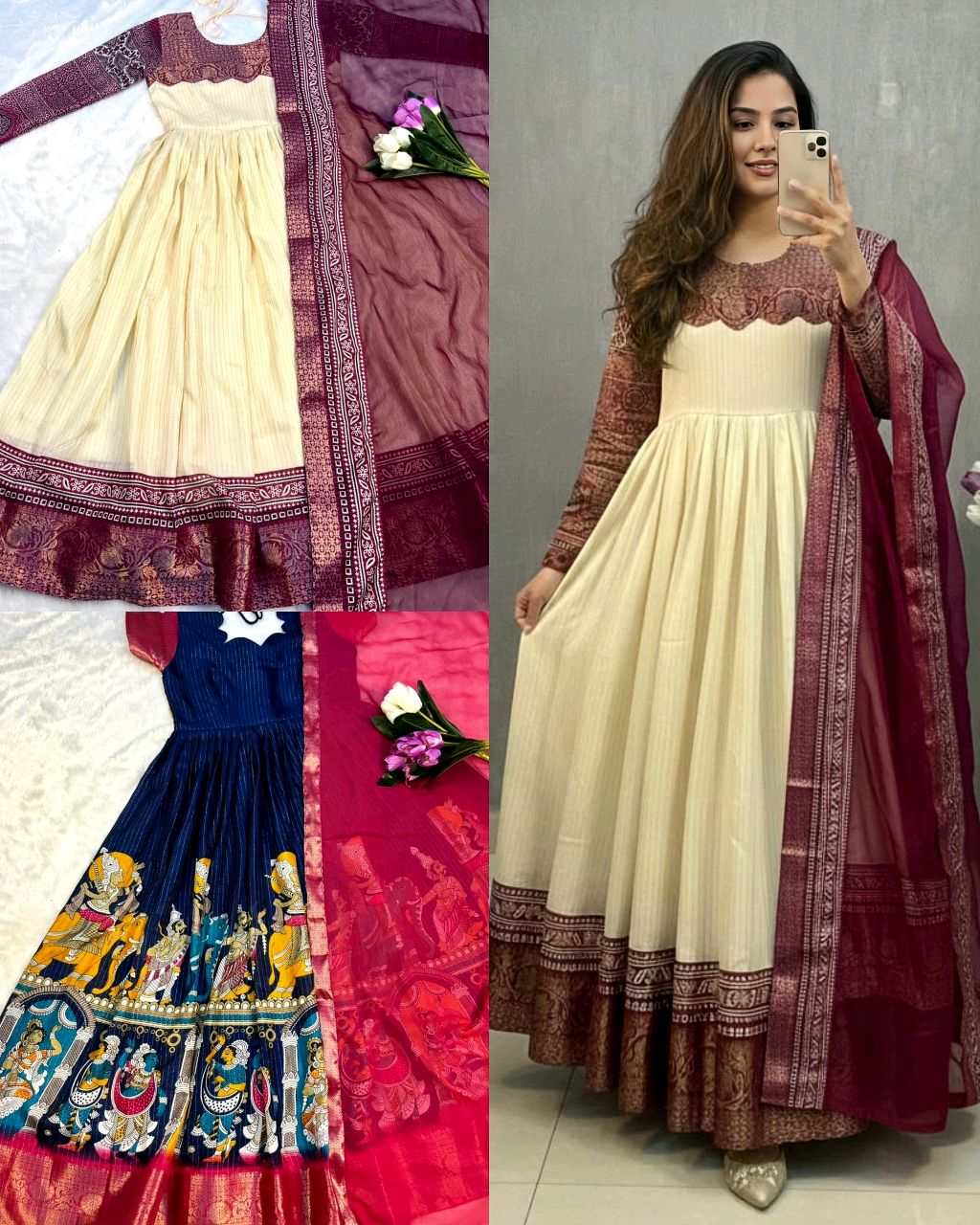 Trendy Tradational Beautiful Gown with dupatta