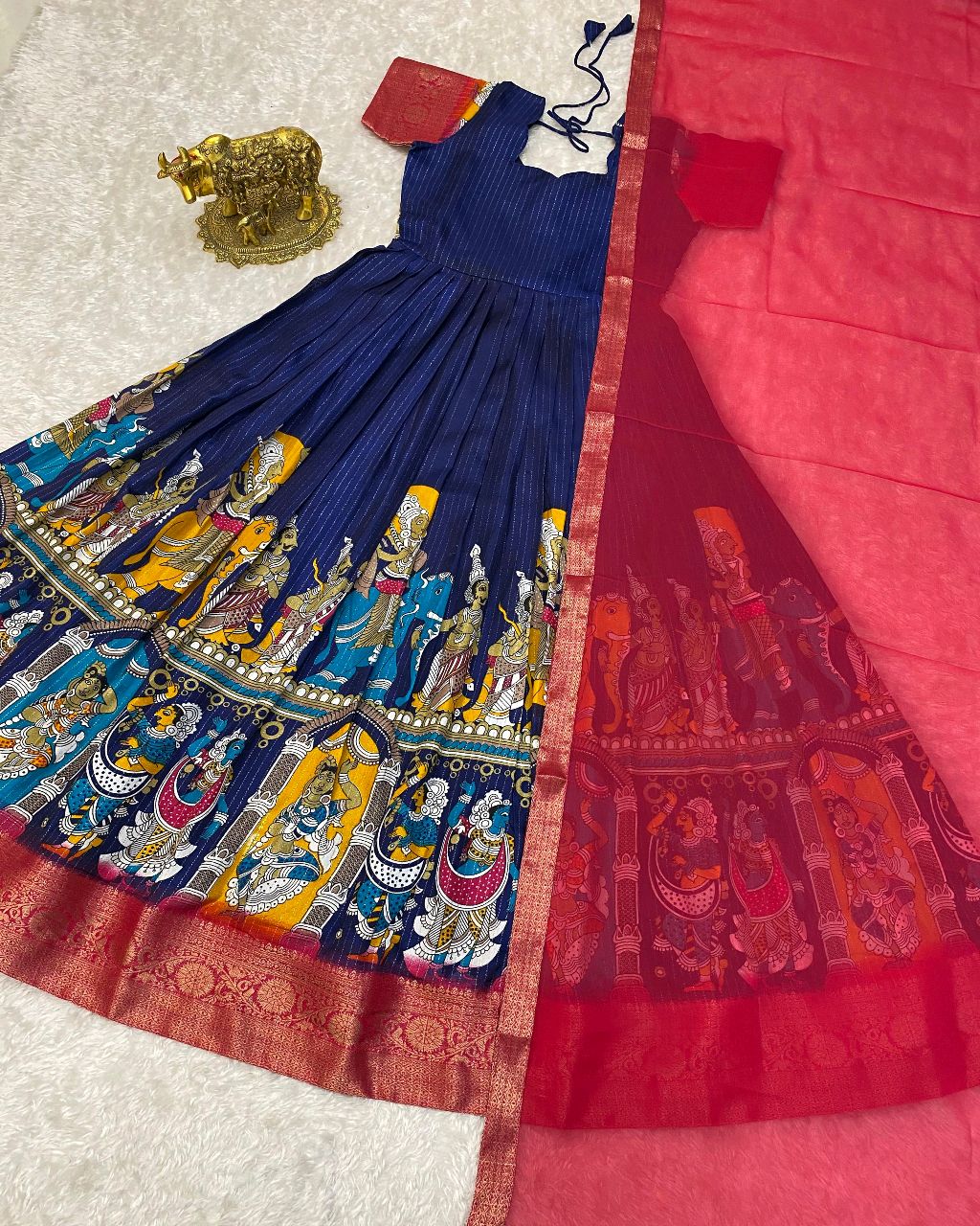 Super trendy reko zari dola silk long gown with georgette dupatta