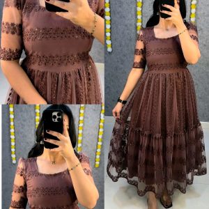 Launching beautiful flower-embroidery sequence work frocks to make your princess look even more cute and pretty