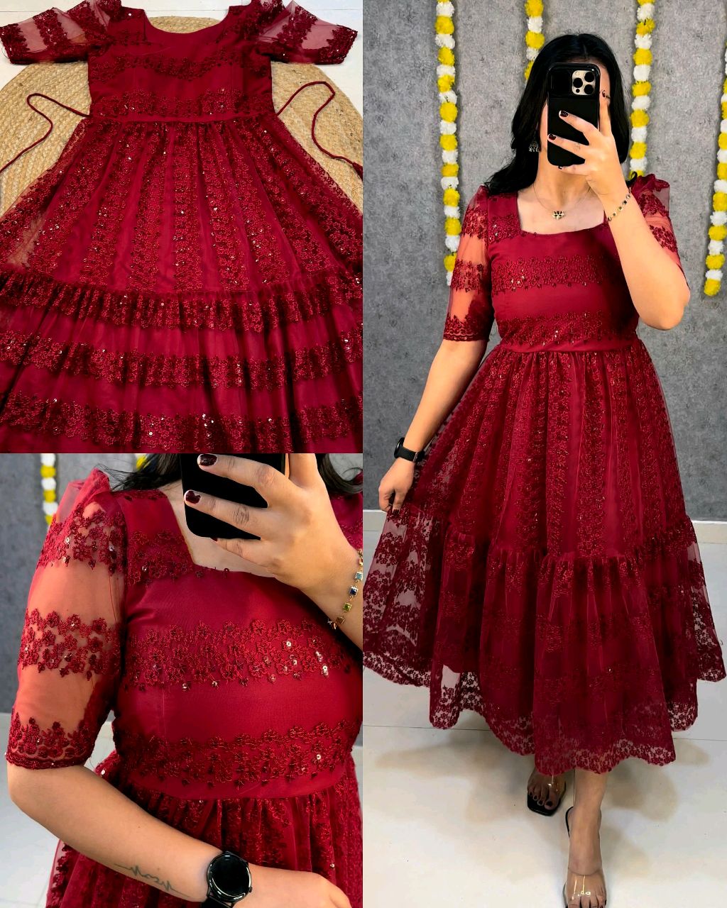 Launching beautiful flower-embroidery sequence work frocks to make your princess look even more cute and pretty - Image 3