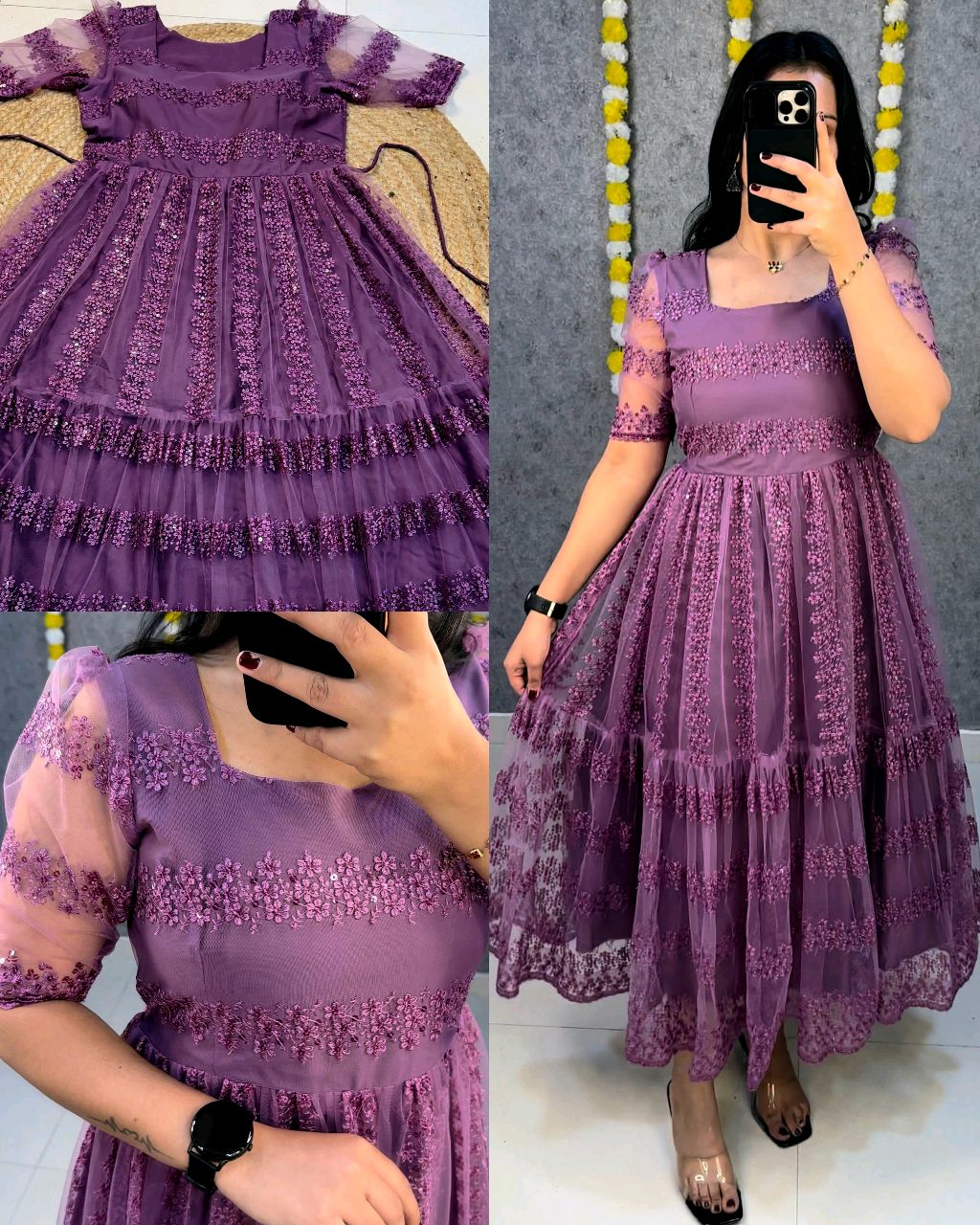 Launching beautiful flower-embroidery sequence work frocks to make your princess look even more cute and pretty - Image 4