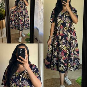 Beautiful Jaipur print Rayon Middy Gown