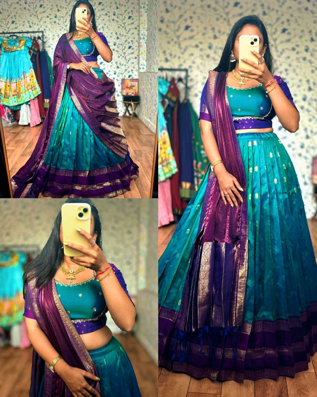 A perfect blend of rich tones that makes you look effortlessly elegant for festive and wedding occasions