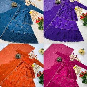 Launching Most Trending 4 in 1 Designer Lehenga Choli a perfect blend of luxury and tradition For any Occasion