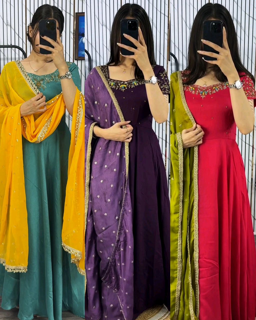 Vichitra Silk Fabric with Maggam Work, huge 8 mtrs flair, stunning design, perfect for special occasions like Elegant look, rich texture, and beautiful Maggam embroidery details make it extraordinary