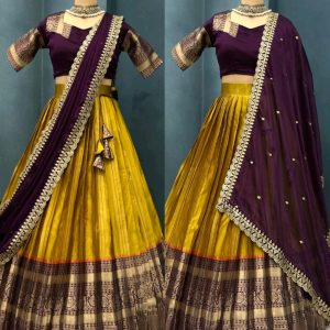 Ready to Wear Premium Quality Pure Kanjivaram silk full stiched Lehenga