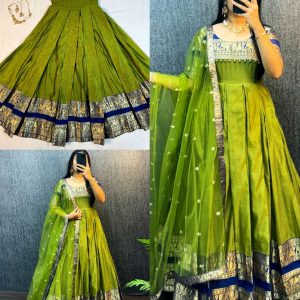 Upcoimng New Tradational Festivel Launch Gown With Dupatta