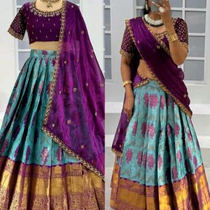 Ready to Wear Premium Quality Pure Kanjivaram silk full stiched Lehenga