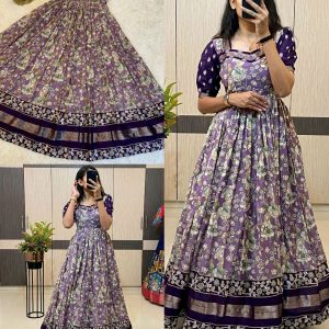 Mul Mul Cotton Kalamkari Long gown