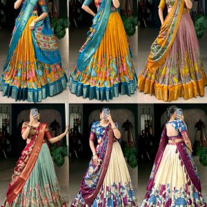 Women's Collection Dolla Silk Lehenga Choli Patola Print with Foil Work