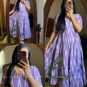 New Beautiful Printed cotton middi Gown dress