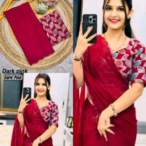 Smooth Georgette With Aari Border