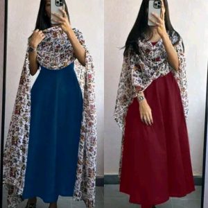 Flared Kurta With Digital Printed Georgette Fabric Dupatta