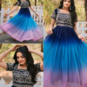 Designer Gown is luxury clothing Considered to be high quality Made by Zari-Thread & Sequins Embroidery