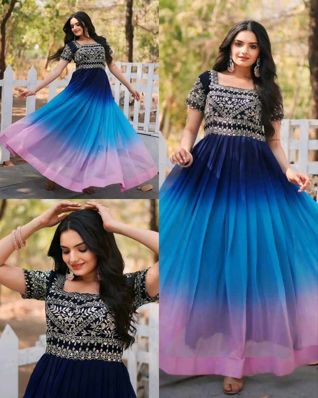 Designer Gown is luxury clothing Considered to be high quality Made by Zari-Thread & Sequins Embroidery