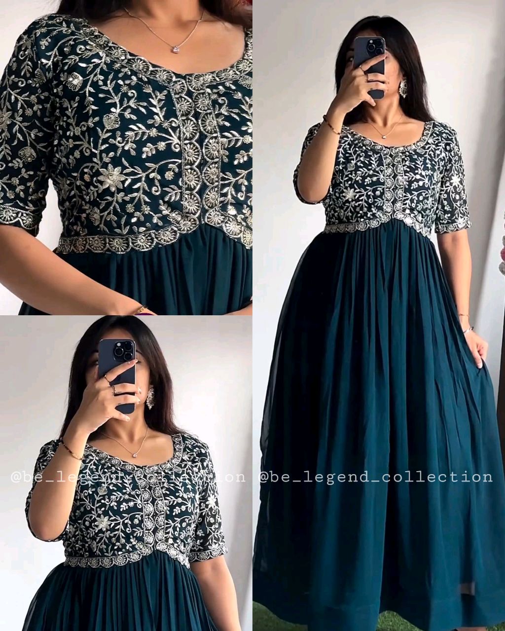 Designer Gown is luxury clothing Considered to be high quality Made by Zari-Thread & Sequins Embroidery