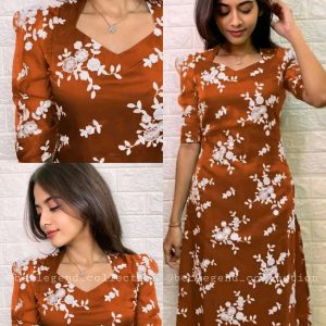 Women Office Wear Embroidered Straight Kurti