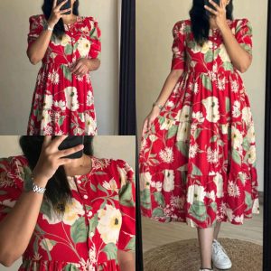 Summer New Beautiful printed Gown dress