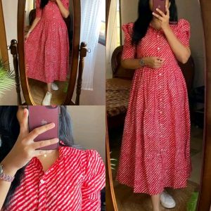 Beautiful floral print Cotton Full Flair Middy Gown!!