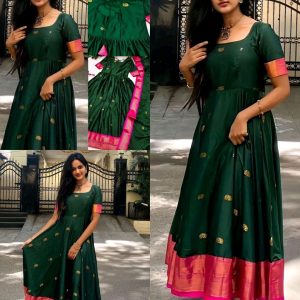 Traditional looking for women's comfortable Gown With Dupatta