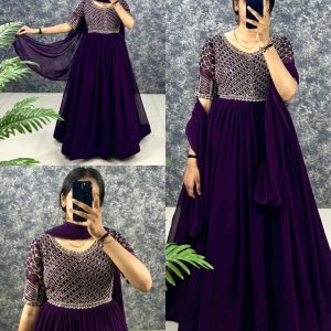 TRENDY BLOOMING Gown With Dupatta