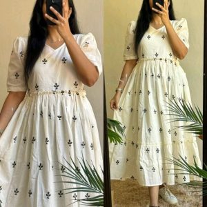 !Beautiful floral print Cotton Full Flair Middy Gown!!