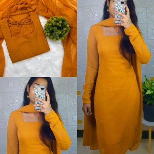 Trending kurti with dupatta with five beautiful colours