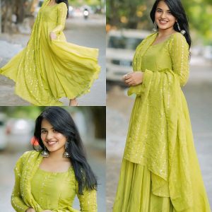 New Festival Rare Colour Spacial Gown with Duptta