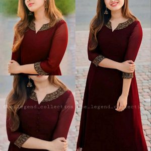 Women Embroidered Georgette Anarkali Gown