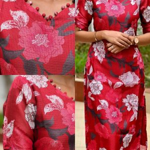 Summer season special Daily routine office work light weight kota cotton V- shape kurti (Only Kurti)