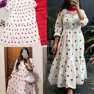 Trendy Perfect pretty fit for Party Wear With beautiful heart Suit Set❤️ & Dupptta just makes its more beautiful 🤍❤️