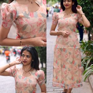 Digital print orgnaza kurti