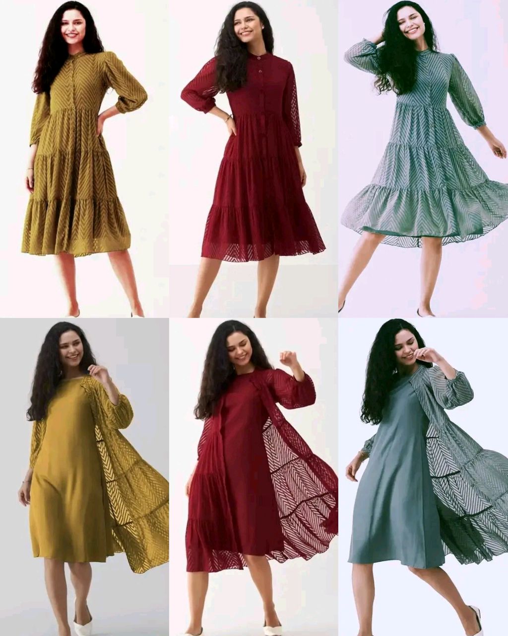 Latest Premium Quality Beautiful Georgette Woven Zikzak Jacket Kurta - Image 5