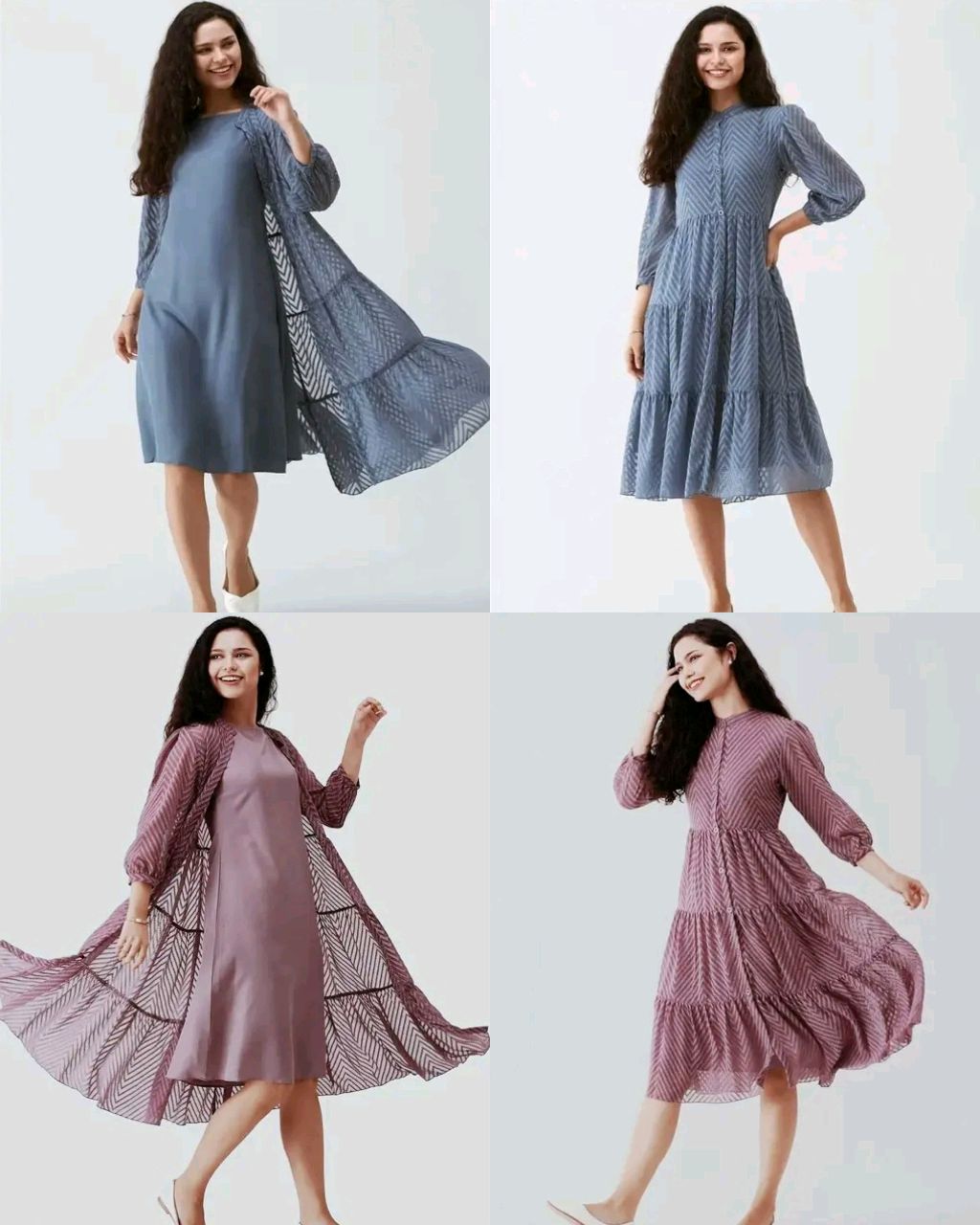 Latest Premium Quality Beautiful Georgette Woven Zikzak Jacket Kurta - Image 4