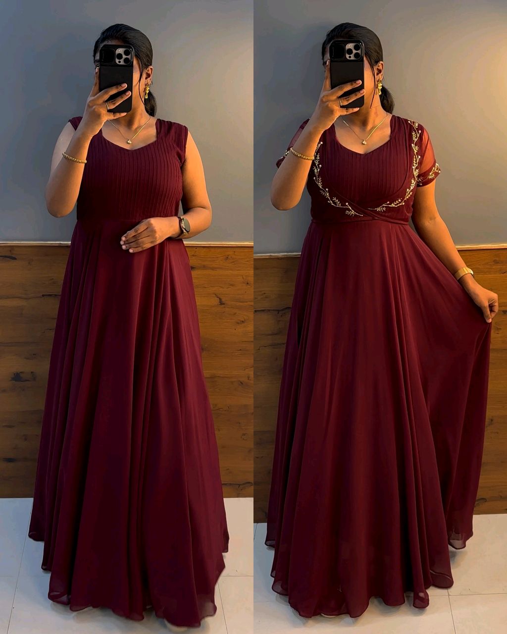 Wear in 2ways ❤️ Gown + Removable coat - Image 2