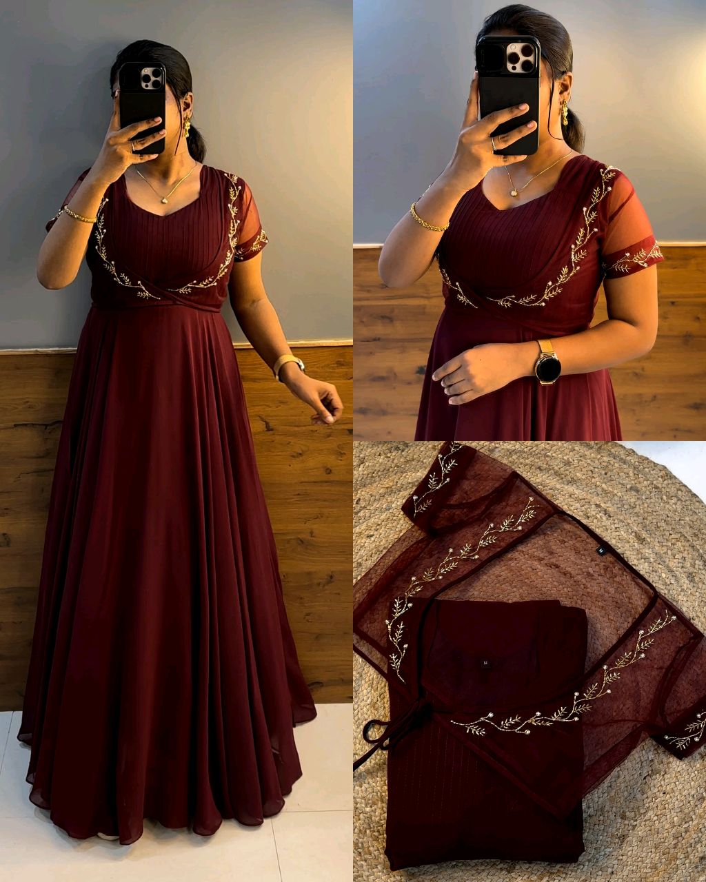 Wear in 2ways ❤️ Gown + Removable coat