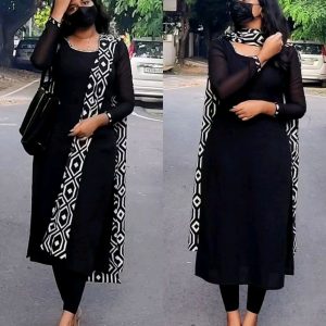 Style BLACK kurti With Dupatta