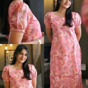 Introducing Beautiful A Line Kurti blended with modern neckline and beautiful Floral