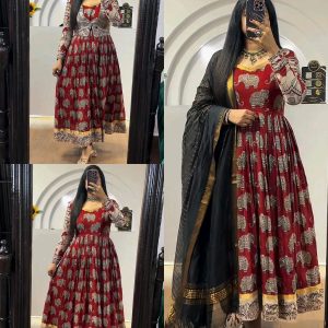Style in 3 way Gown+Coat+Dupatta