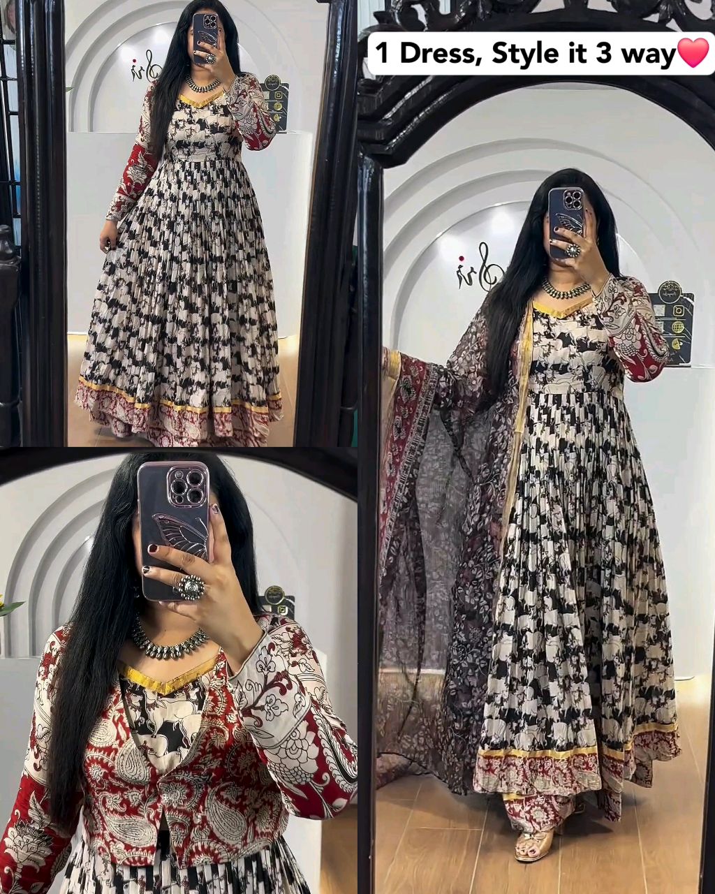 Style in 3 way Gown+Coat+Dupatta
