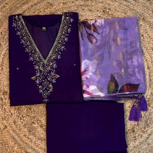Hand work Kurtas for functions Kurti + pant + dupata